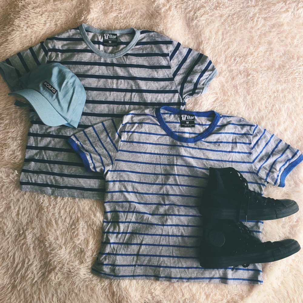 🚫sold🚫Cotton On blue & gray striped crop top